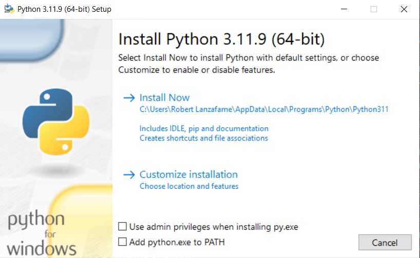 installation page